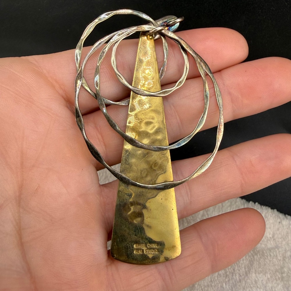 RLM Studio Robert Lee Morris Pendant  Mixed Metal Modernist Brutalist